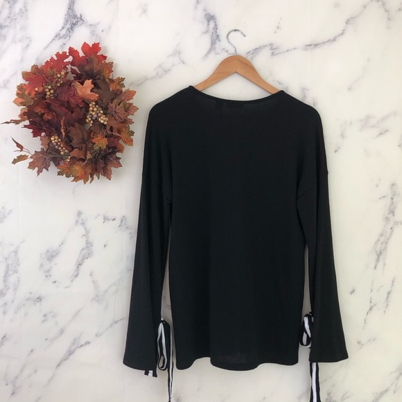 🖤SOLD🖤Halogen Tie Sleeve Sweater in Black - Picture 6 of 6